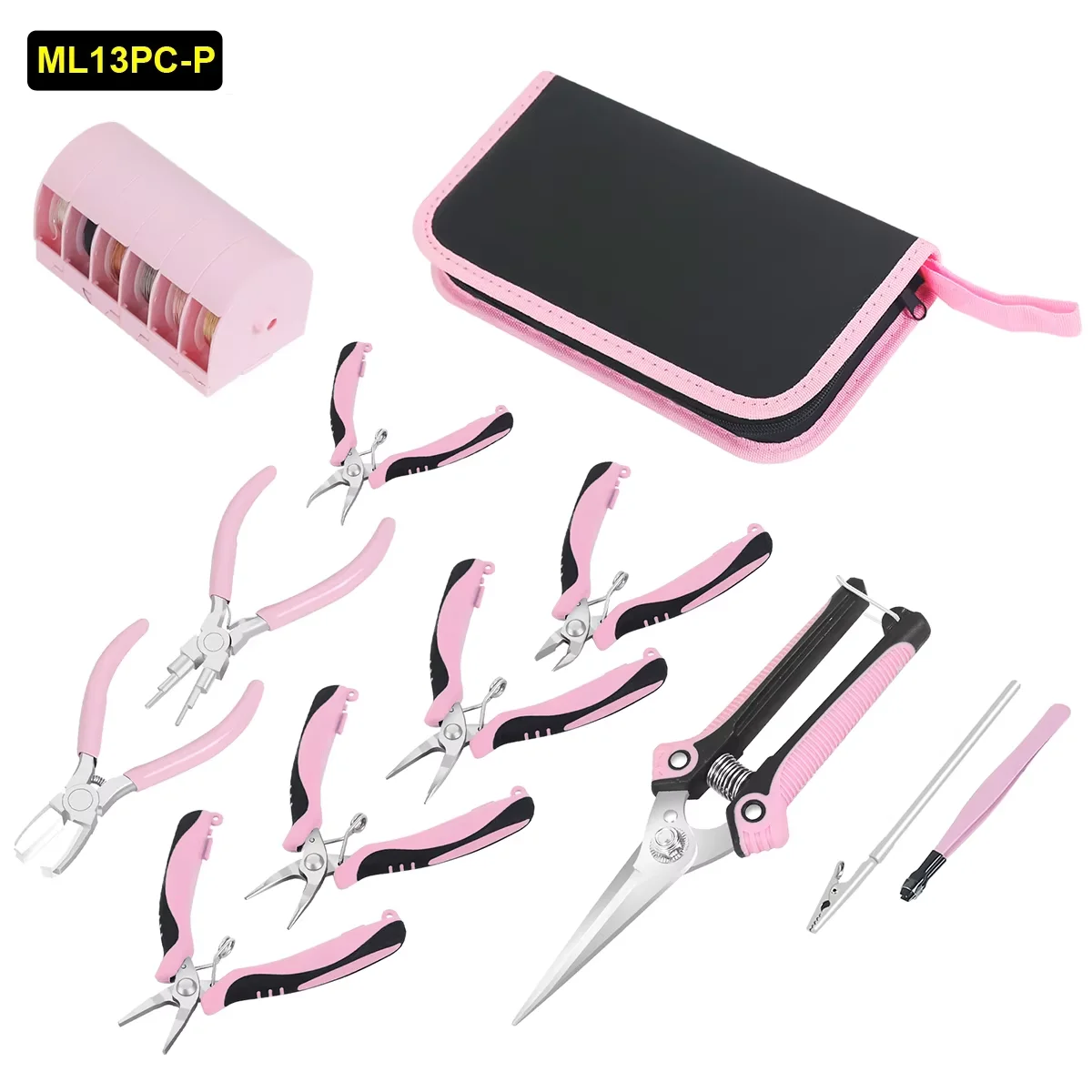 NEWACALOX 8 Packs Jewelry Pliers Set, Jewelry Making Tools with Needle Nose Pliers, Round Nose Pliers, Chain Nose Pliers for Cra