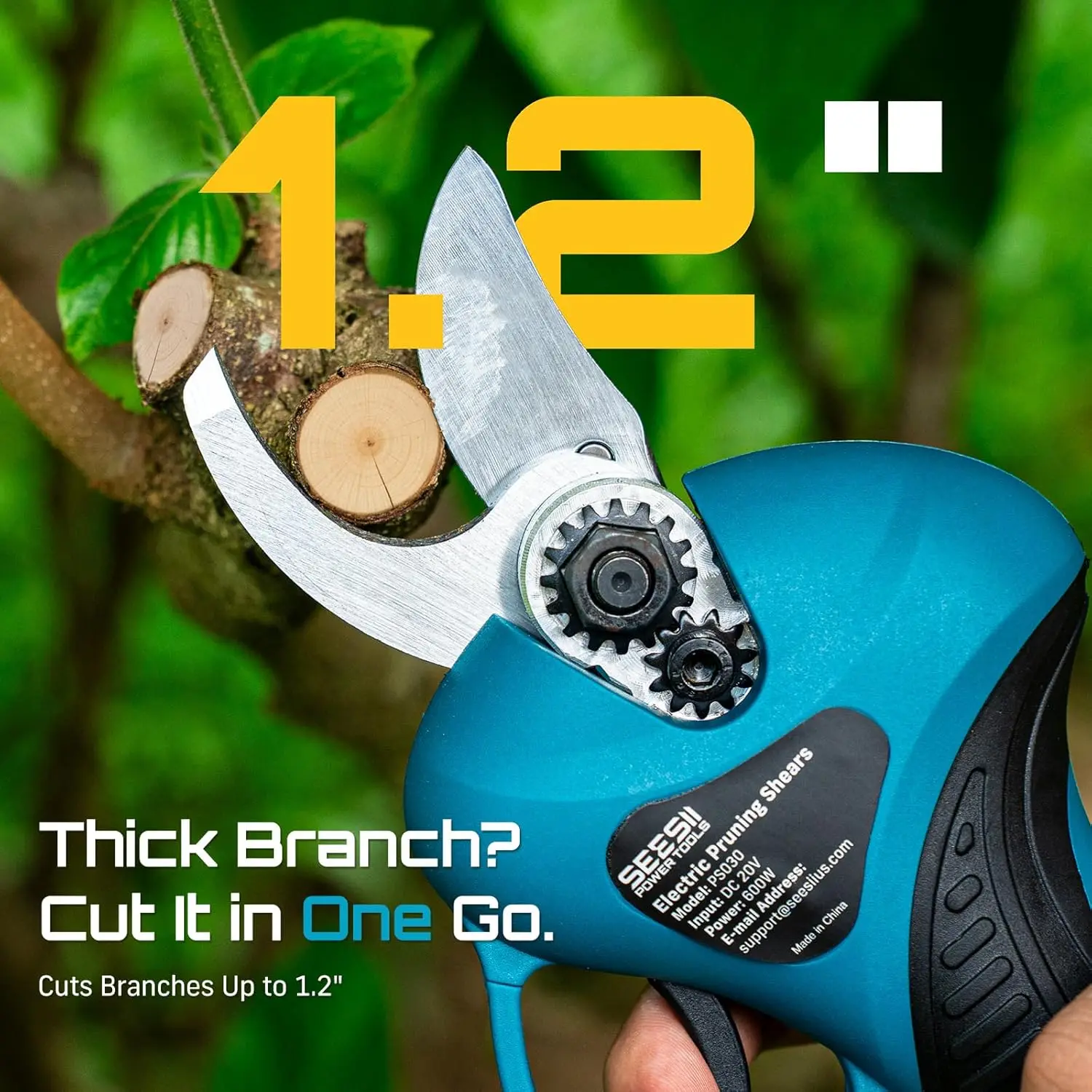 SEESII 2.5m Brushless Telescoping Pole 33mm Electric Pruning Shears with Telescopic Pole Cordless Pruning 2 in 1 High Branch Saw Garden Care Pruning Tools For Makita 18V Battery Pins view 6