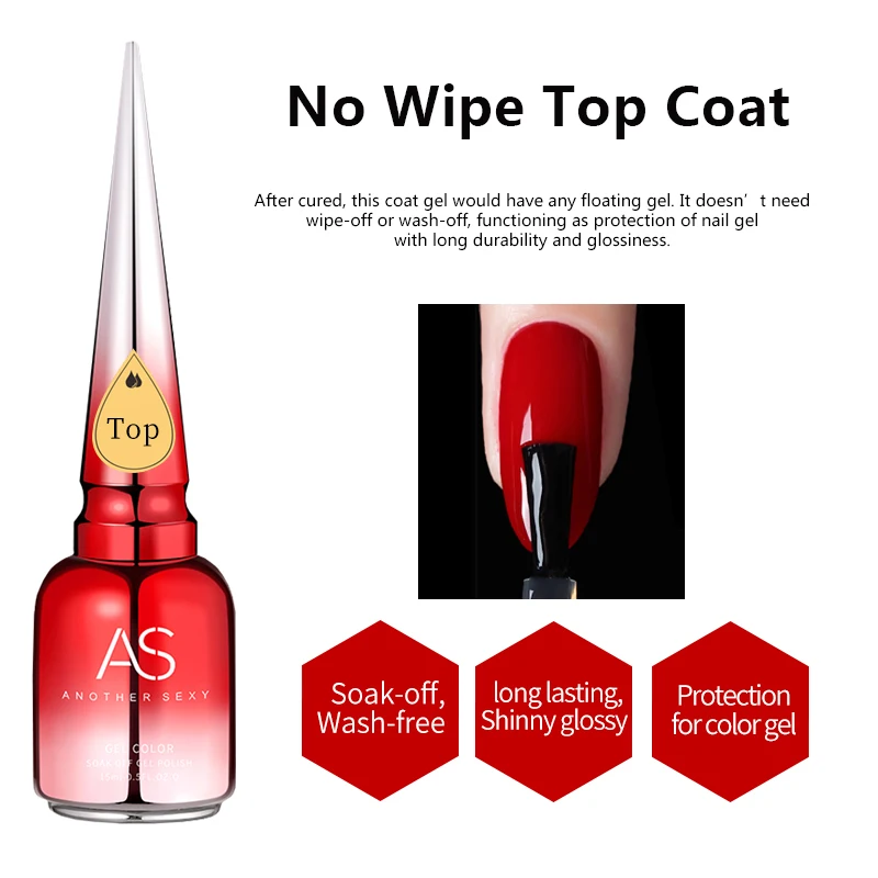 Als 15Ml Chroom Spiegel Top Coat Transparant Nagelgel Kristal Helder Veilig En Niet-Toxisch Doorweekt Uv Led Functionele Gel