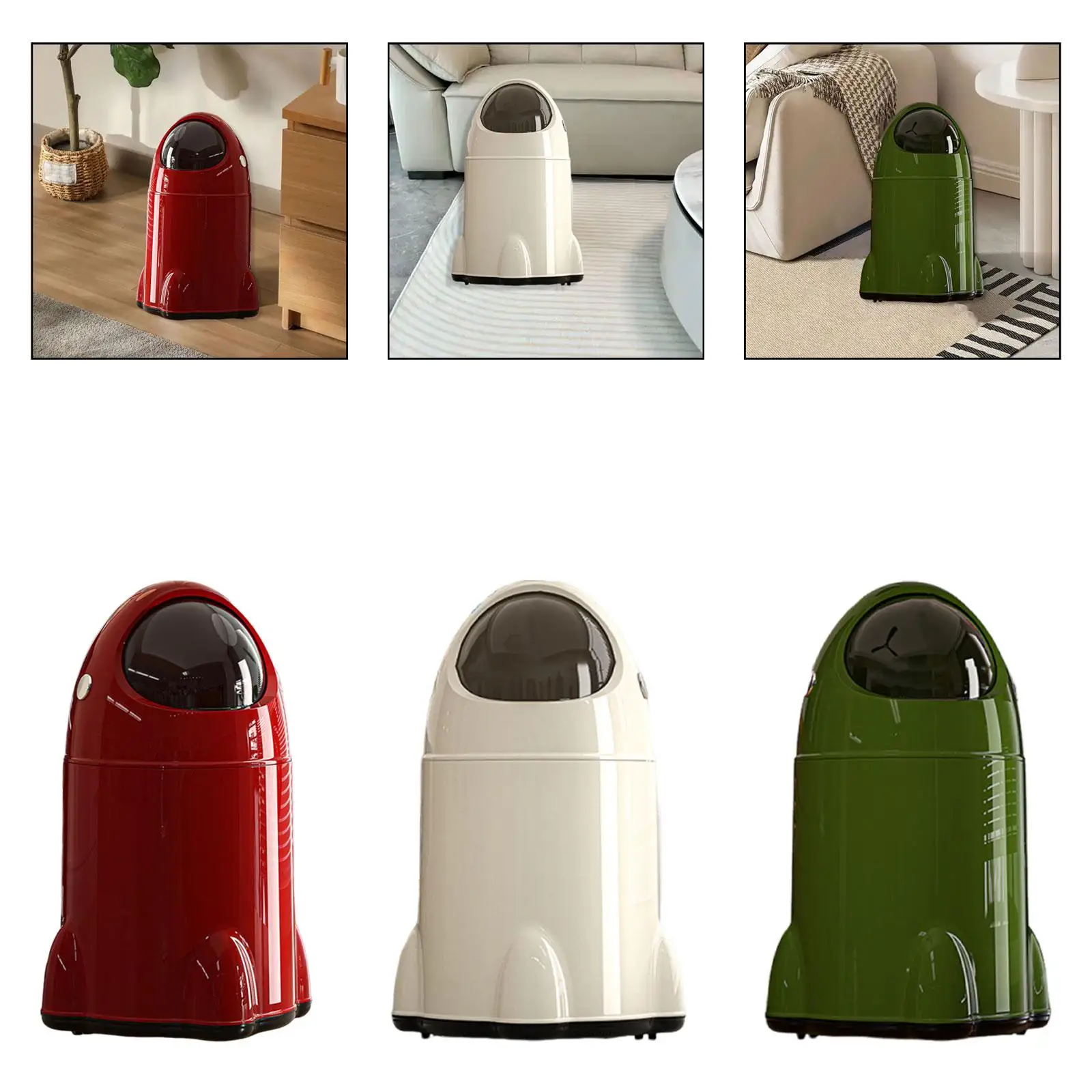 Trash Can with Wheels Tall Storage Bucket Large Capacity Wastebasket Garbage Bin with Press Lid for RV Bathroom Bedroom Garage