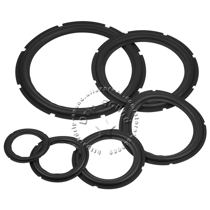 2pcs 4"/5"/6.5"/8"/10"/12" Inch Speaker Rubber Folded Edge Ring Loudspeaker Woofer Repair Side Surround Circle Replacement Parts