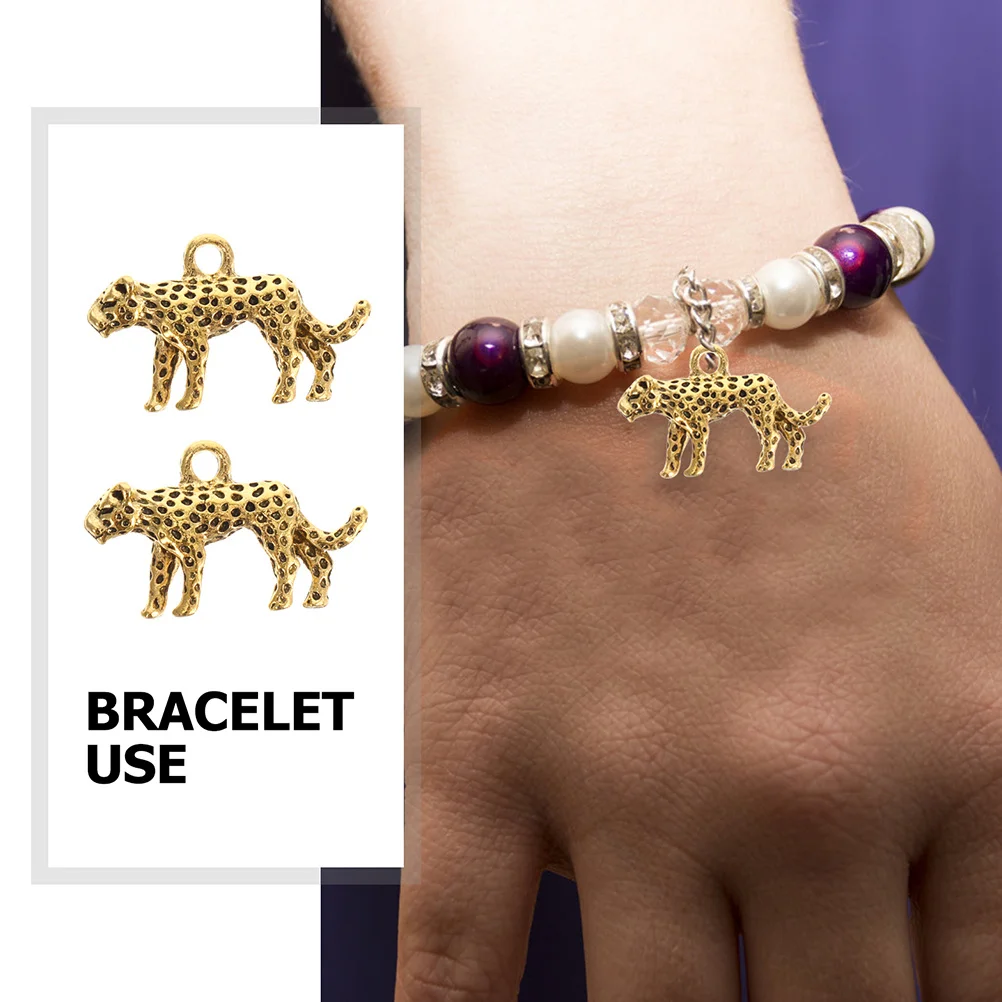 20Pcs Leopard Charms Unique DIY Jewelry Accessories for Necklaces Bracelets Keychains Zinc Alloy Animal Pendants