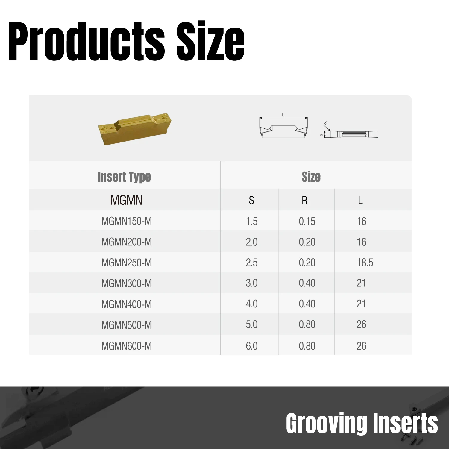 MGMN150 200 250 300 400 500 600-M Carbide Inserts Grooving Parting Turning Tool for Machining Steel Parts, 10pcs/1set