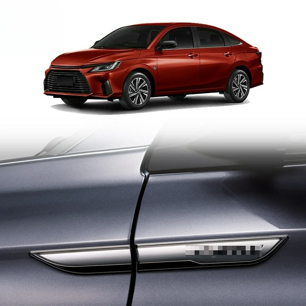 For Toyota Yaris Ativ AC100 2022 2023 Car Accessories ABS Chrome Leaf Board Decoration On Shark Gills