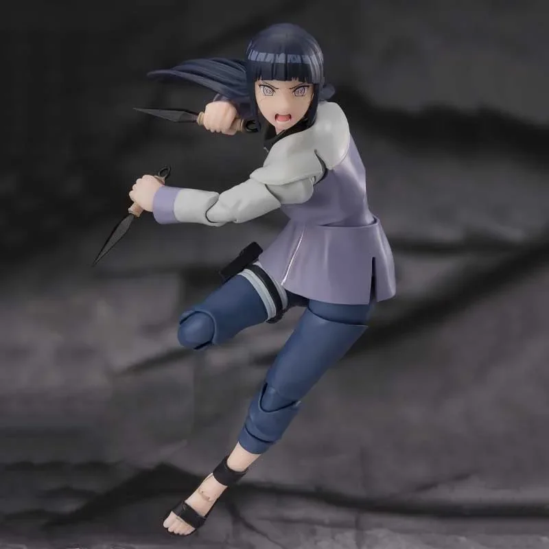 Bandai Original MODEL KIT SHF Naruto series HINATA HYUGA Anime Action Figure Model Toy Gift For boy Collectible Foam box sends