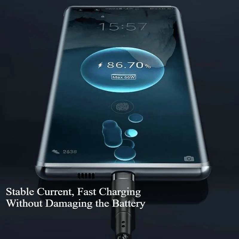 [6 عبوات، 2 م/6.6FT] كابل من النوع C إلى النوع C، شحن سريع 120 وات، سلك متين من النايلون المضفر لجهاز iPad Pro، Samsung S25، S24 S23 S22