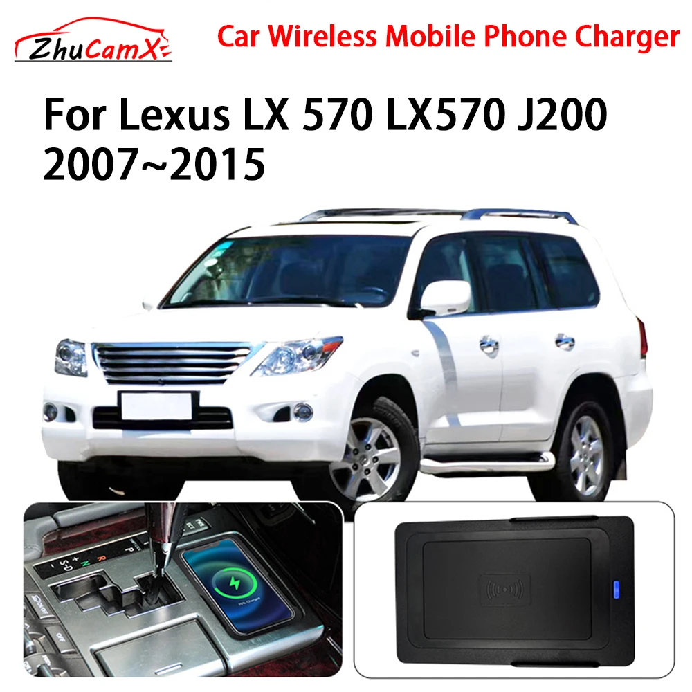 Wireless Mobile Phone Charger Center Console Storage Qi 18W iPhone Fast Charge for Lexus LX 570 LX570 J200 2007–2015