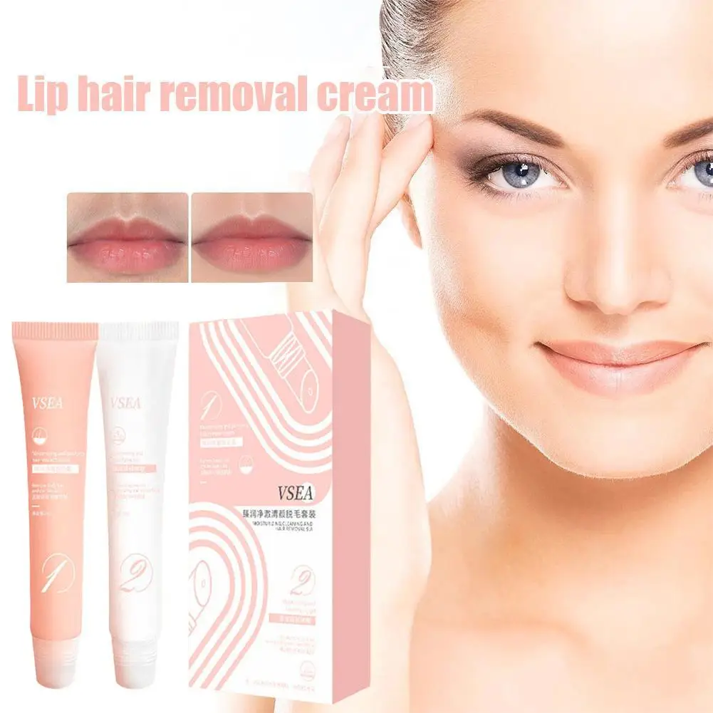 ที่มีประสิทธิภาพ Lip Hair Remover สําหรับผู้หญิงไม่เจ็บปวดเครื่องมือกําจัดหนวด Facial Lip ครีมกําจัดขน Gentle Repair ครีมผิว E8N3