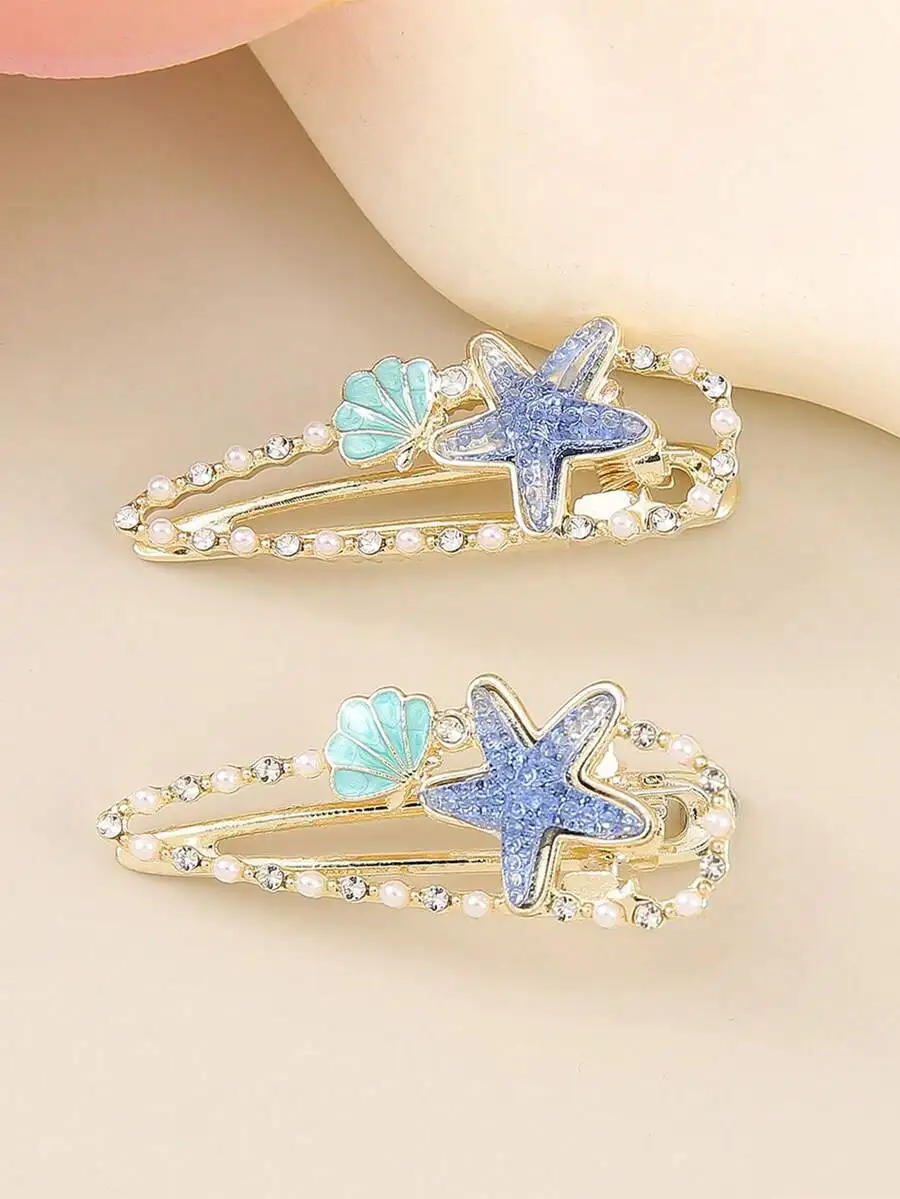 

1pc Cute Starfish Hair Clip, Blue Side Alligator Clip Bangs Hairpin, Elegant Small Hairpin, School Stuff, Hair Accessories, Head Accessories, Hair Accessories For Women, Claw Clips, Beach Accessories For Outdoor Activities, Vacation, Travel, Outfit Access