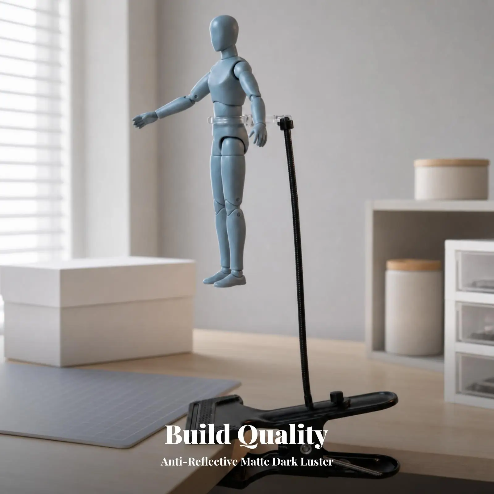 Figurine Stand with Suction Cup Metal Action Figure Stand with Clamp Flexible