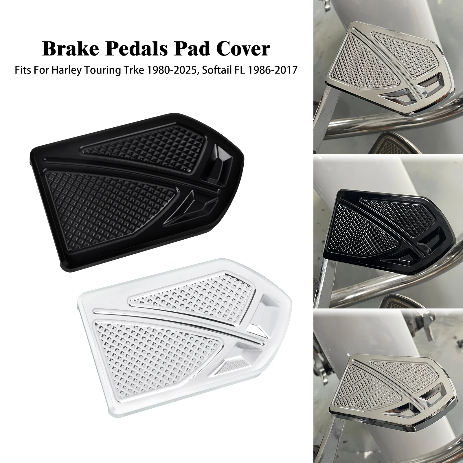 

Motorcycle Brake Pedals Pad Cover Footrest For Harley Dyna FLD 2012-2016 Touring Road Glide 1980-Up Softail FL Fat Boy 1986-2017