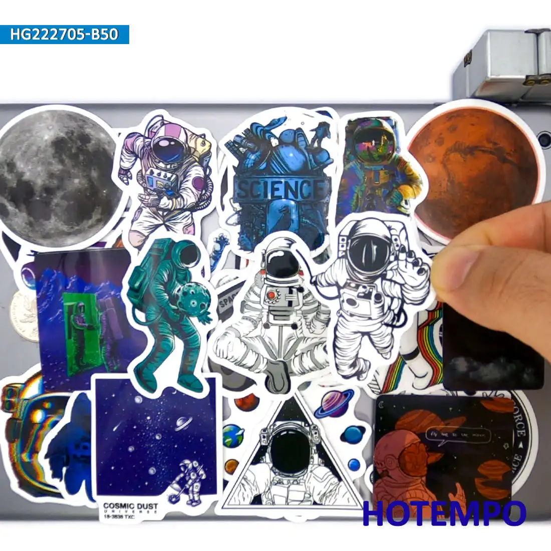 50PCS Funny Space Travel Galaxy Planet Spacecraft Astronaut Stickers for Skateboard Bike Motorcycle Car Phone Laptop Sticker Toy