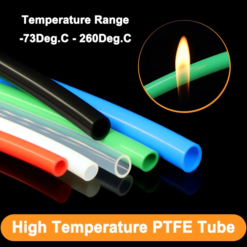 600V PTFE Tube Dia 1 2 2.5 3 4 5 6 7 8 10mm FEP Insulated Hose Rigid Pipe Temperature Corrosion Resistance 3D Printer Accessory