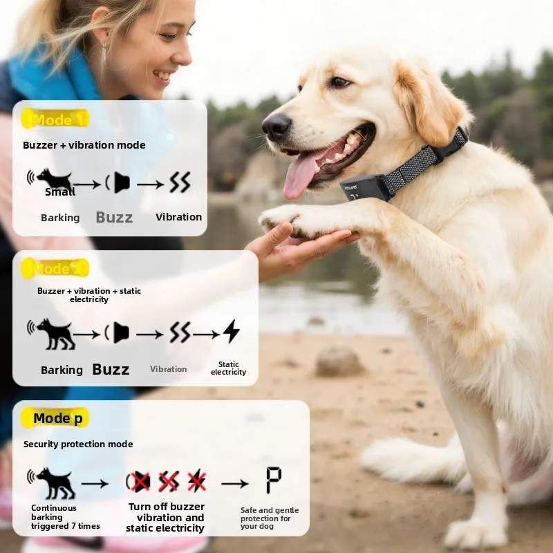 Petsuper Stop Dog Barking Collar Static Shock Correction Collar, Adjustable Pet Training Collar Fits Small Medium Large Dogs