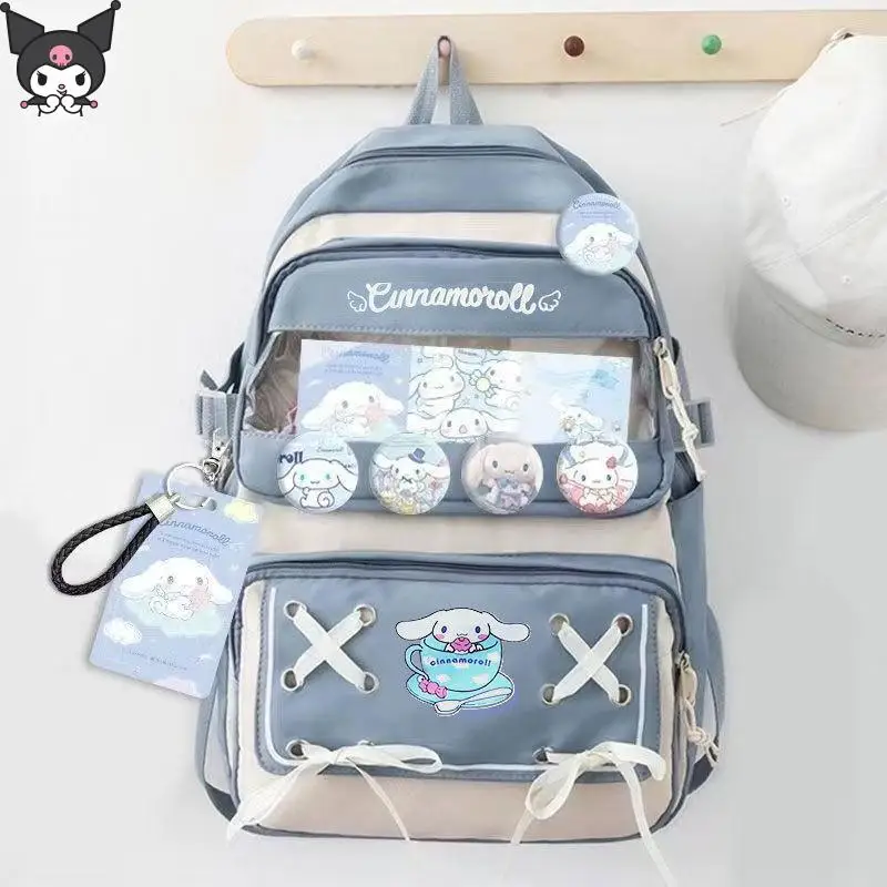حقيبة ظهر لطيفة من سانريوس كورومي ماي ميلودي سينامورول للطلاب حقيبة ظهر محمولة مقاومة للماء حقيبة مدرسية هدية مهرجان الفتيات الصغيرات