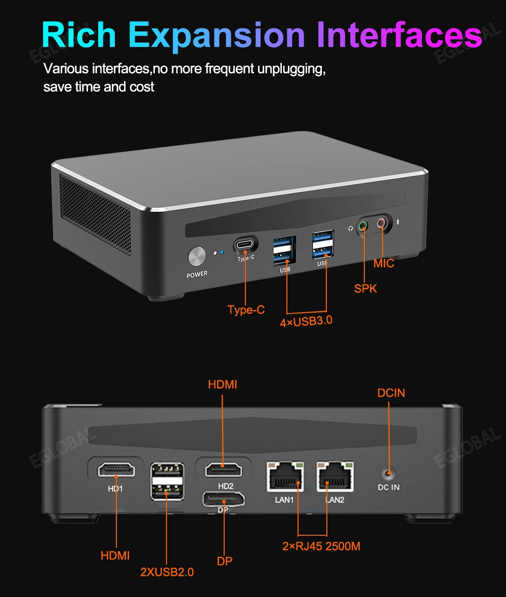 Imagem -04 - Mini pc Thunderbolt Gaming pc Intel Core i7 1360p i9 13900h 4x4k Display x Ddr5 4800mhz x M.2 Pcie 4.0 Wifi6 Bt5.2 13ª Geração