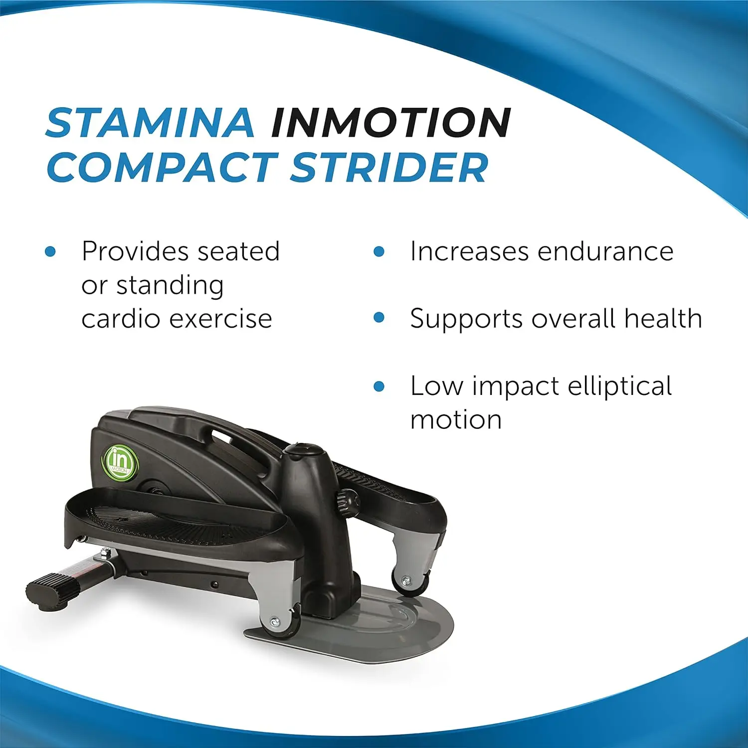 Inmotion Compact Strider-Pedal-Trainings gerät mit Smart Workout App-Fuß pedal trainer für das Heim training-bis zu 250 lbs Gewicht