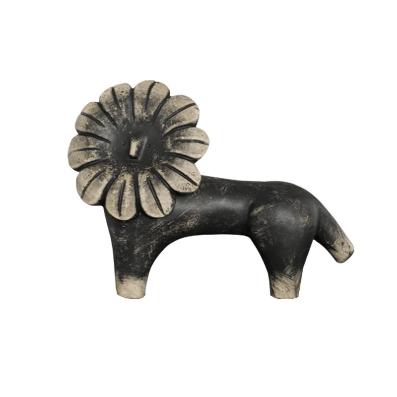 

Amazing abstract sunflower lion creative resin ornament desktop soft decoration living room decoration ornament