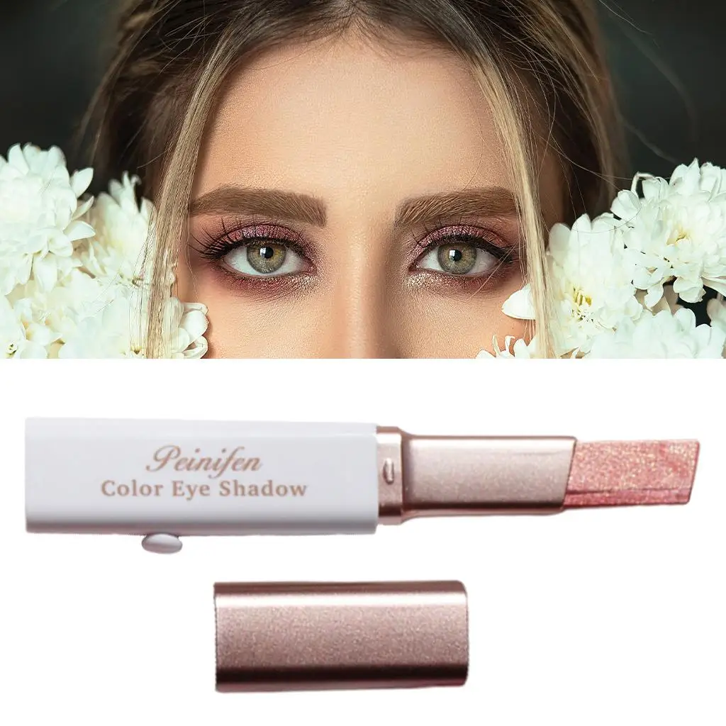 Natural Two Tone Eye Shadow Stick Lazy Design Gradient Effect Smudge Resistant Push Refill for Quick Simple Eye Makeup