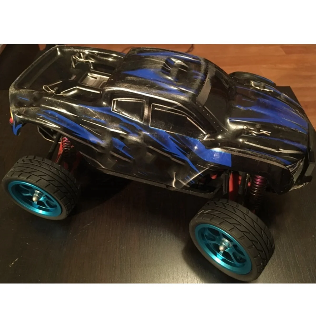 

SEWS-2Set 65Mm Metal Wheel Rim + High Grip Rubber Tires Tyres For Wltoys 144001 A959 A959-B 124019 124018 Red & Blue