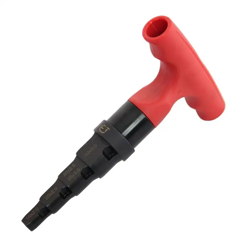 

Pipe Deburring Tool Internal Pipe Chamfer Tool 4-in-1 Multi-layer Ratchet Swivel Calibration Reamer Fit 0.6-1.25in For Metal
