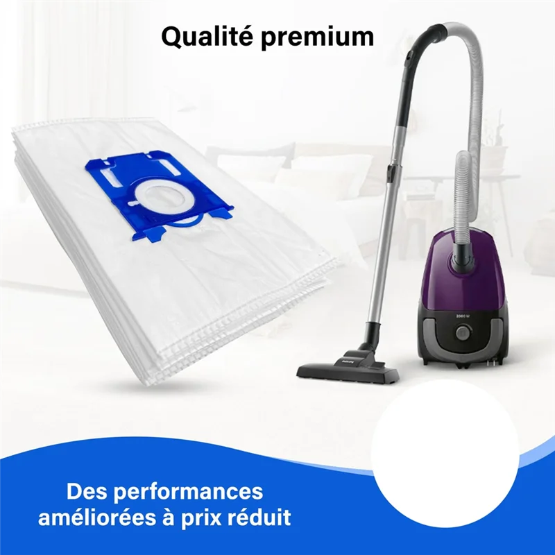 ABZA-Replacement S-BAG Vacuum Cleaner Bags(10 Pcs) For AEG, Electrolux-Footnote-For FC8021, GR201S-Models