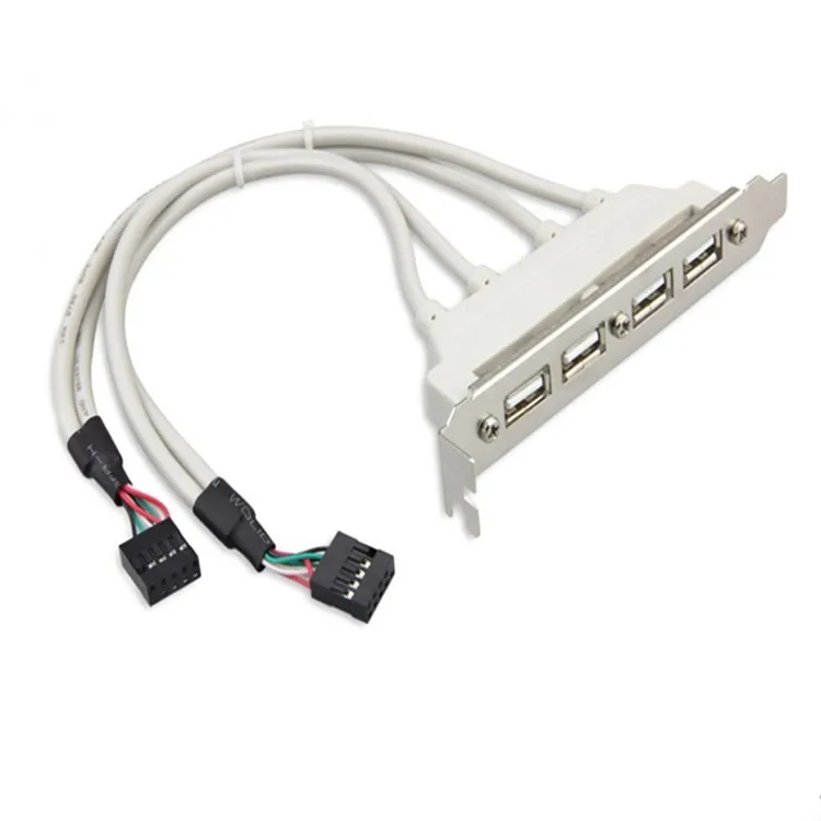 

PCI 4 Ports USB 2.0 Female Screw to Motherboard 9pin Header Cable with Bracket