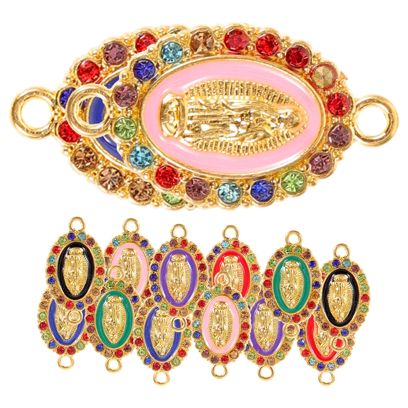 

24pcs Virgin Mary Pendant Jewelry Charms Diy Alloy Connectors For Necklace Bracelet Earring Craft Religious Decor Supply Mary