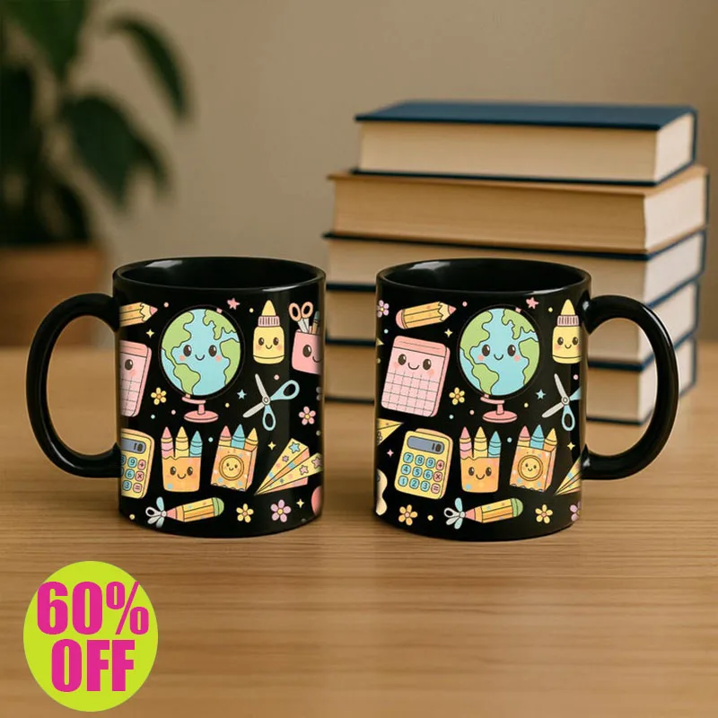 

Funny Teacher Gift Mug With Kawaii School Theme 11oz Ceramic Cup Best Back To School Present For Teachers Professors Educators
