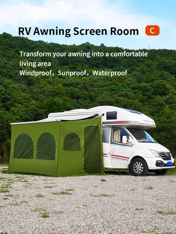 캠핑카 텐트, 캐러밴 어닝 텐트, RV 어닝 스크린룸, 밴 패밀리룸, 캠핑카 프라이버시룸, 툴레 피암마 어닝 F45S Best5
