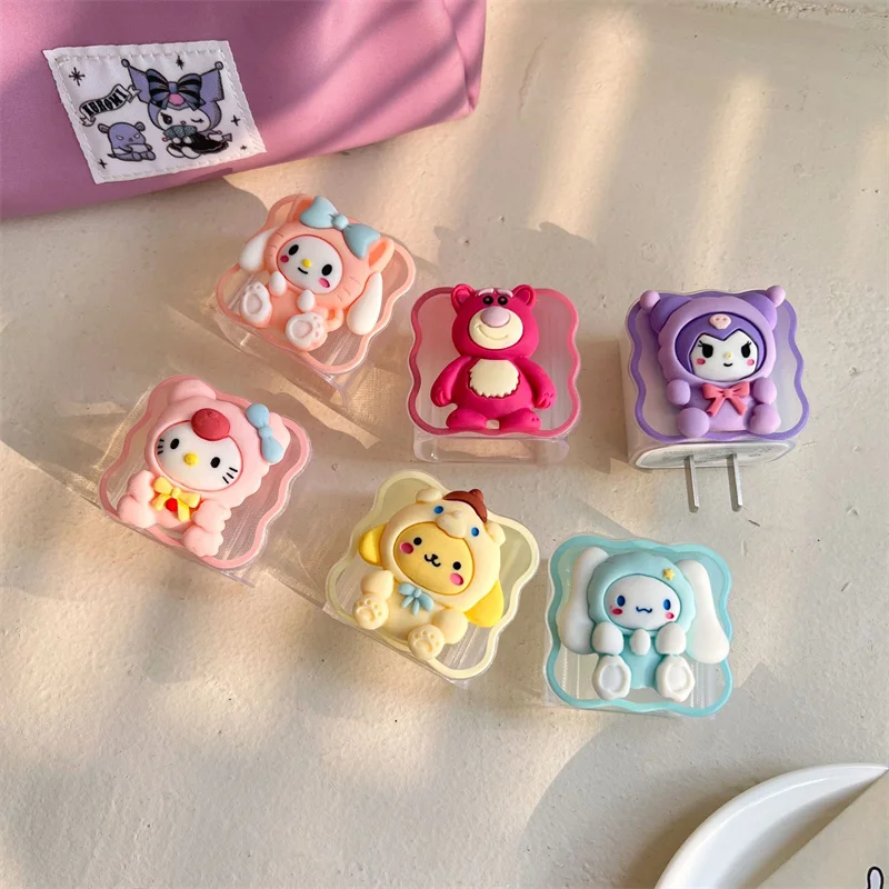 Miniso Sanrio 5Pcs Set Cable Protector for iPhone/iPad 18W/20W Fast Charger Case Cable Management Phone Wire Cord Organizers