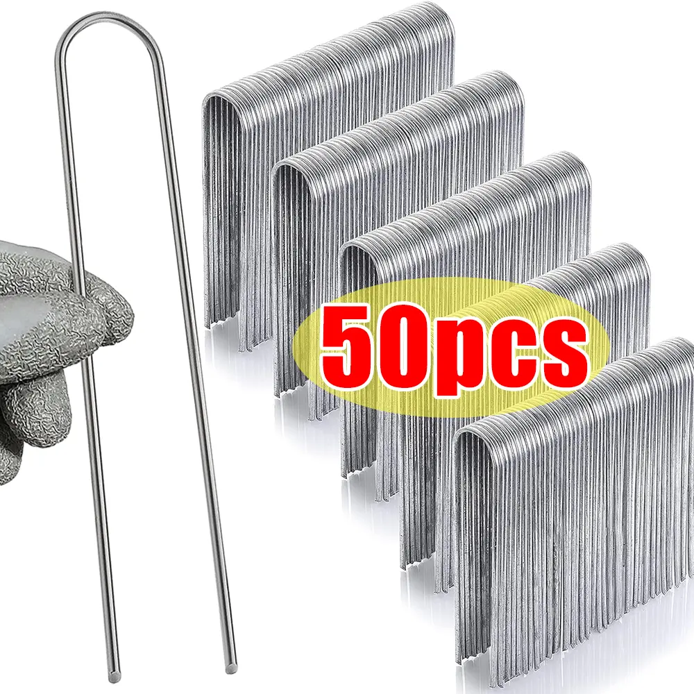 Grampos de jardim tipo u, estacas de tubulação de cerca resistentes, pinos de sod, pico de paisagem galvanizado para segurar gramados, barreira, prego à terra