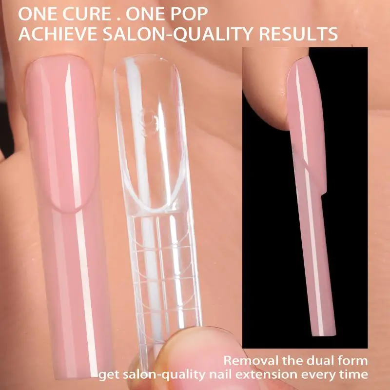 

150Pcs Space Hollow 3D French Nail Dual Forms With Scale Full Cover Reusable Nail Extension Mold Manicure Tool