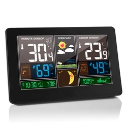 Wall Clock Digital Weather Station Wireless Sensor Indoor Outdoor Thermometer Hygrometer Barometer Forecast Modern Watch -40℃