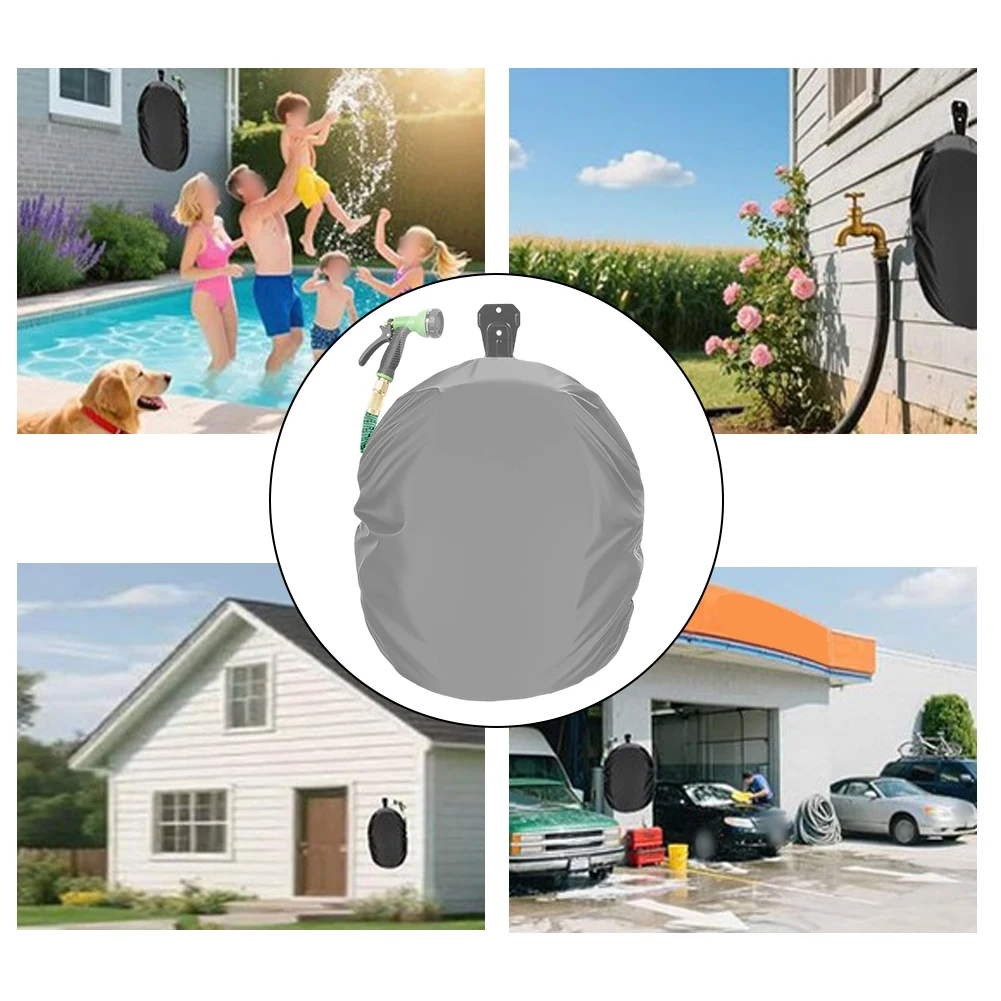 Double Layered 420D Oxford Hose Reel Cover for Outdoor Garden For Garage and Pool Areas Weather Resistant and Sturdy Build