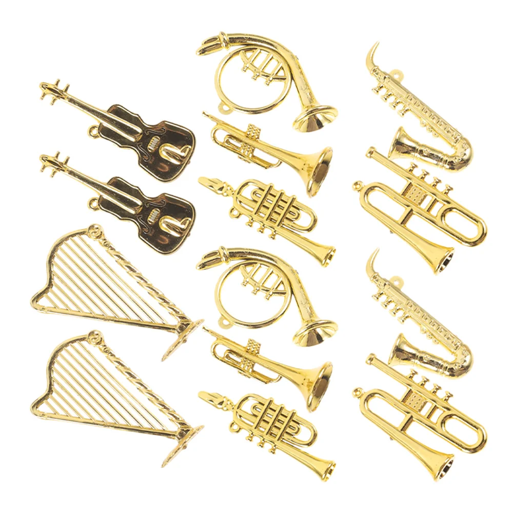 

14 шт., мини-музыкальный инструмент, подвесные украшения, миниатюрные пластиковые украшения из смолы для вечеринки, домашний пейзаж