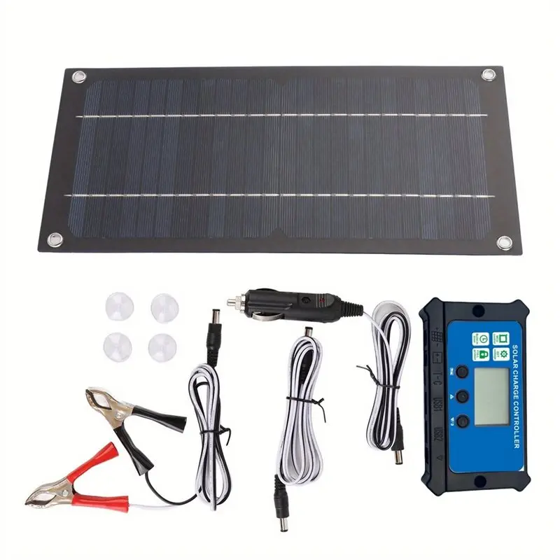 B03B-Solar Charging 100A Solar Panel Kit With Charge Controller For Outdoor RV Camping Boat Trailer Systems