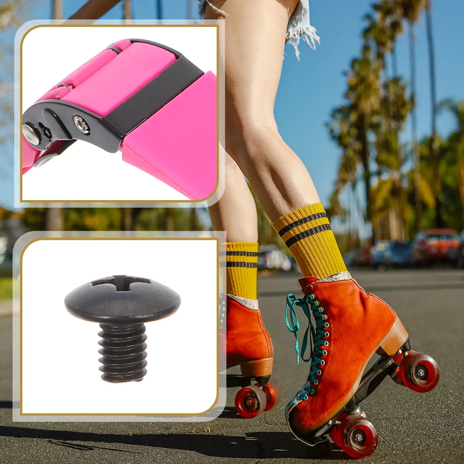 

1Set Skate Buckle Strap Replaceable Portable Professional Roller Skate Supply with Stable Fix Design for Tight Shoe Securing