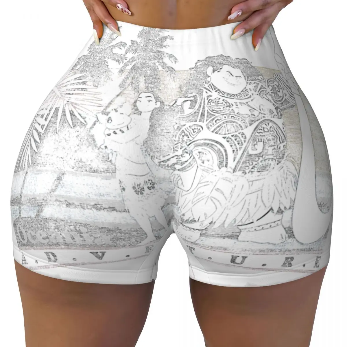 

Moana Maui Pua Oceania Adventure Vintage High Waist Yoga Shorts Women's Athletic Fitness Workout Gym Leggings