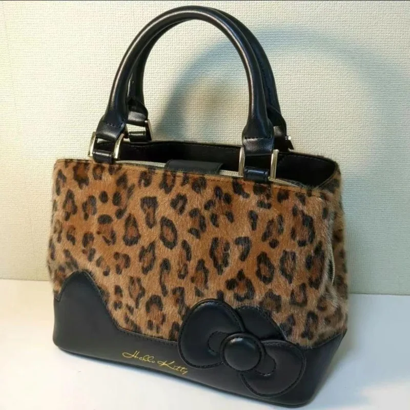 

Xiuya Vintage Hello Kitty Shoulder Bag for Women Patchwork Leopard Casual Y2k Fashion Handbag Exquisite Harajuku Aesthetic Bags