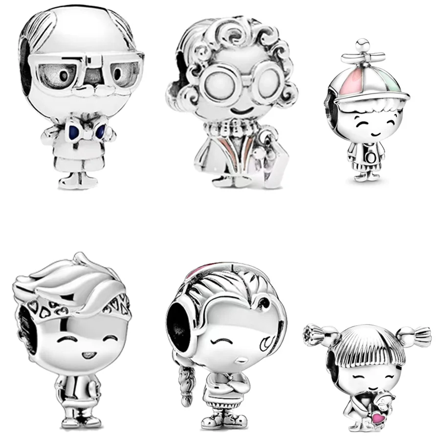 NEW Little Girl & Boy Teenager Charm Beads Fit Original Pandora 925 Sterling Silver Bracelet Necklace DIY For Women Jewelry Gift