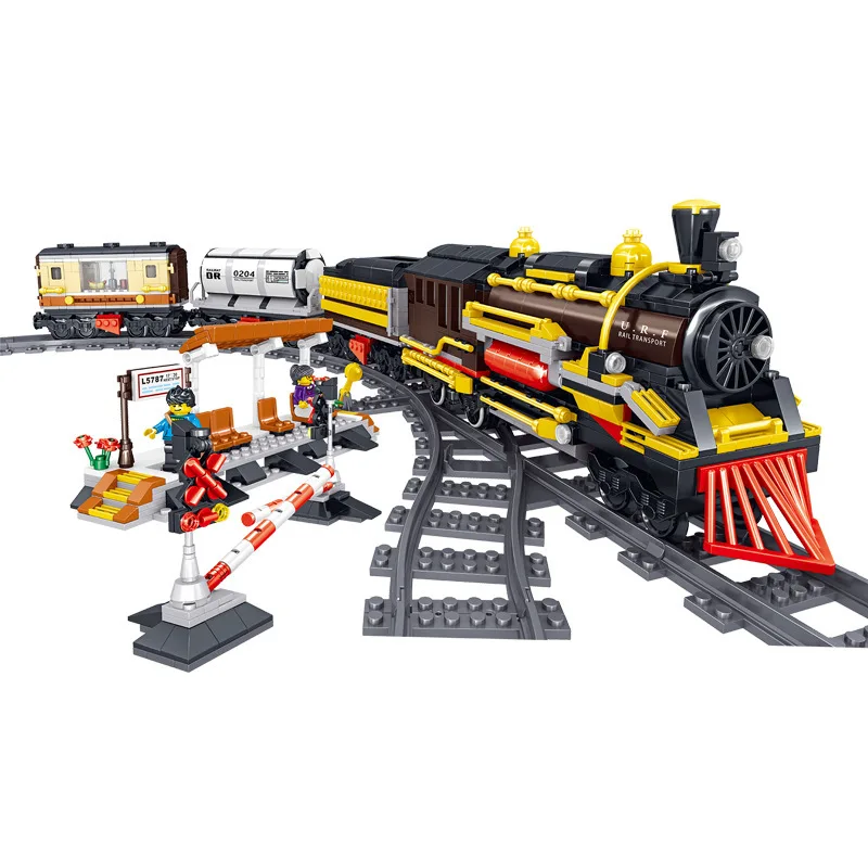 Zhegao Qunlong QL0313 Building Blocks Persond Steam Rail Train Series Puzzle Assembly Children's toys