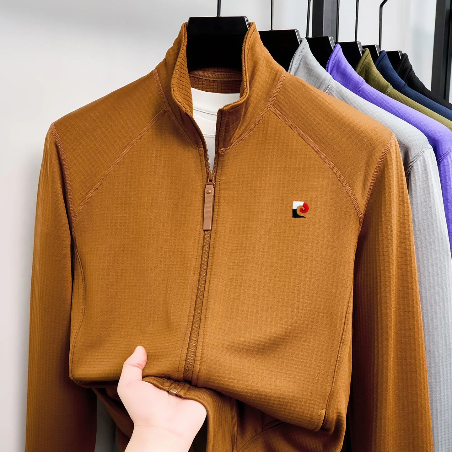 High quality fashion men's zipper coat autumn new leisure pocket luxurious exquisite embroidery comfort stand up collar jacket