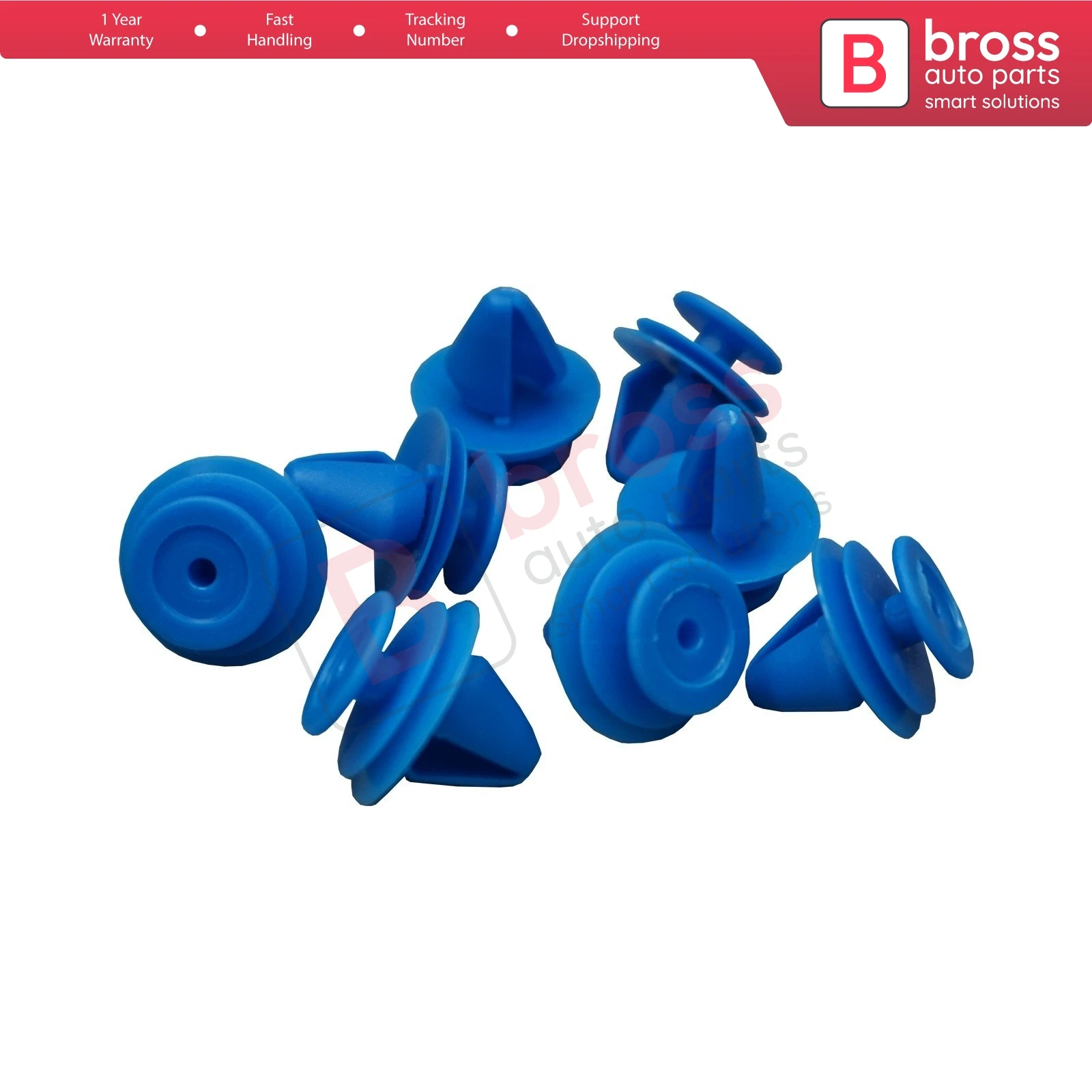 Bross Auto Parts BCF5056 10 Pieces Door Panel Clips Blue Color For Renault 7701056846 Peugeot Citroen 6991S6