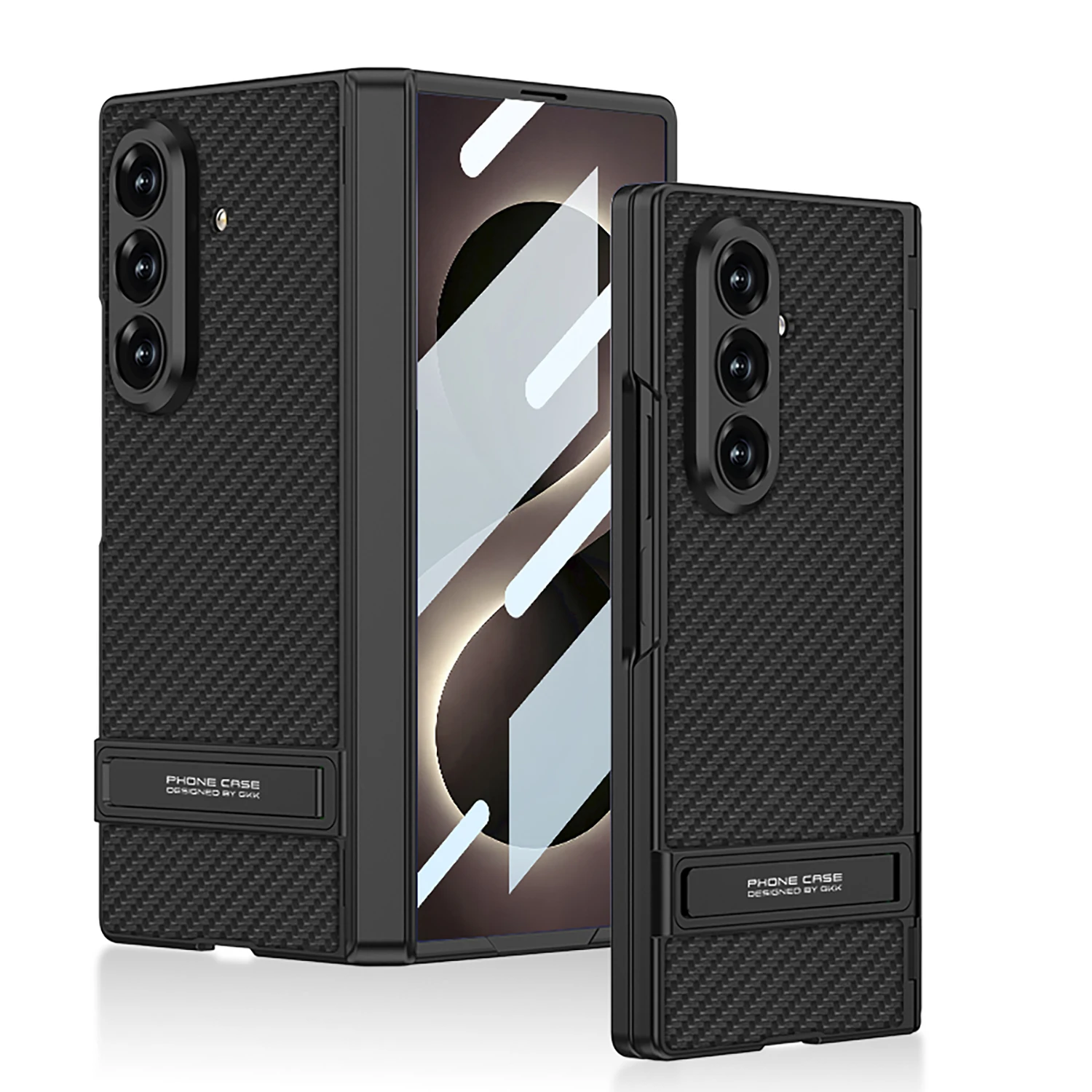 For Samsung Galaxy Z Fold 8 Ultra Case Ultra-Thin Skin-Friendly Matte Leather Bracket Folding Hinge With Tempered Film Hard Case