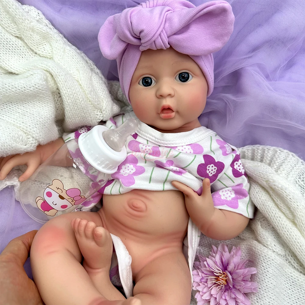 18インチの重みのあるソフトシリコン製リボーンドール、女の子、リアルなディテール、孤独やストレスを和らげるための感情的なサポートドール