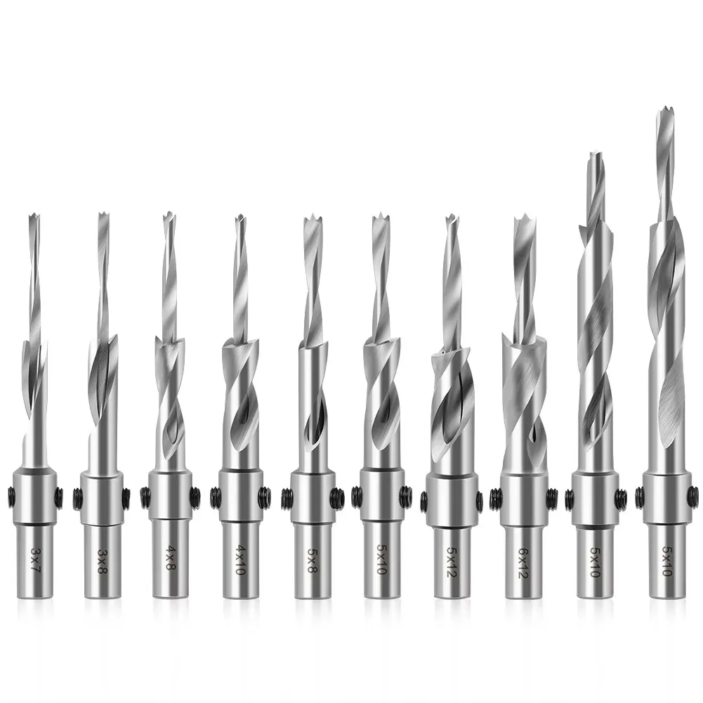

1 PC Countersink Drill Bit with Adjustable Depth Stop Chamfering Counterbore Drilling for Wood Plastic 10MM Shank Drill Bit