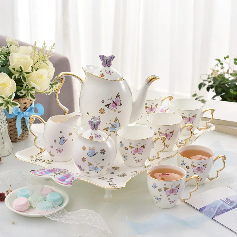 

Hxl afternoon tea pot coffee cup and saucer set ceramic coffee set