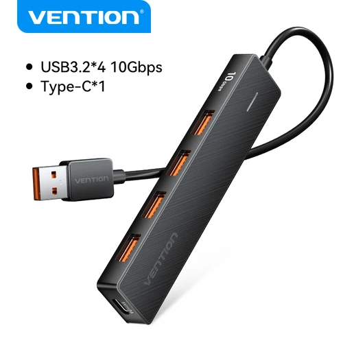 Vention USB 3,2 Gen2 HUB 10Gbps adaptador multipuerto de transferencia de datos para ordenador portátil accesorios de ordenador de escritorio 5 puertos divisor USB Hub