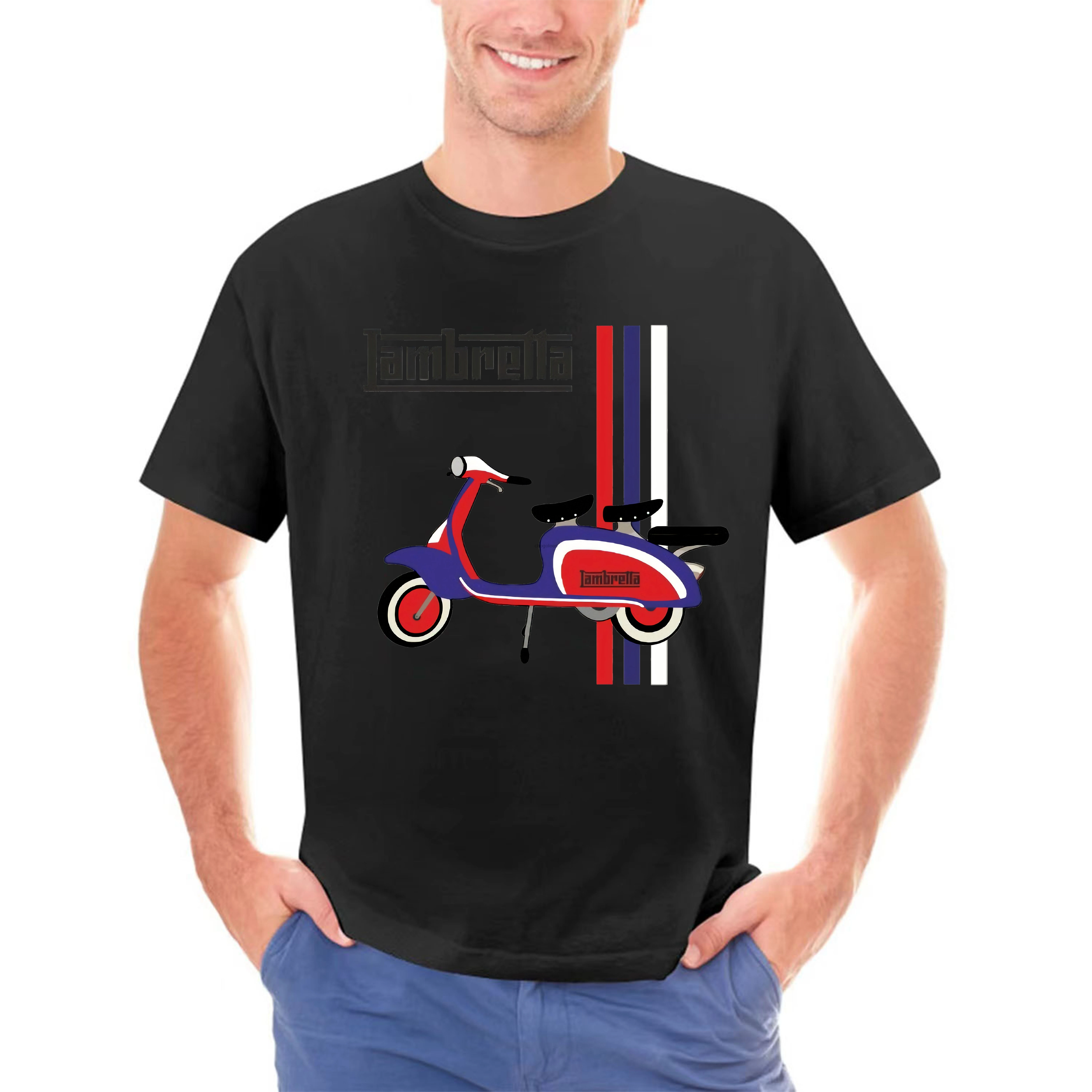 Italy Classic Motorcycle Motorrad Lambretta Scooter Vespa Motor Biker Retro Mod Sca  Summer Men New Custom Printed T Shirts